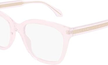 Gucci 0566O 004 Pink Crystal Plastic Cat-Eye Eyeglasses 52mm