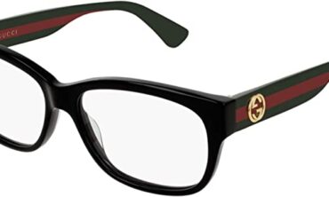 Gucci GG 0278O 011 Black Plastic Rectangle Eyeglasses 55mm, 55-15-145