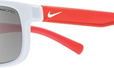 Nike Kids’ Champ Square Sunglasses, White/Crystal Hyper Crimson, One Size