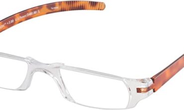 Fisherman Eyewear Slim Vision Rimless Reading Glasses, Tortoise